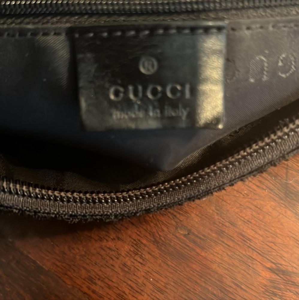 GUCCI Vintage Nylon Hand Bag with Bamboo Handle Black - Picture 10 of 12